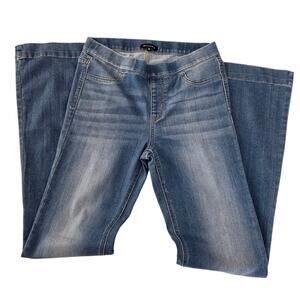 Boho Chic William B Pull‑On Medium Blue Denim Jeans Elastic Waist Sleek Fit M